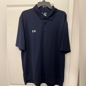 Under Armour Loose Heat Gear Navy Blue Polo